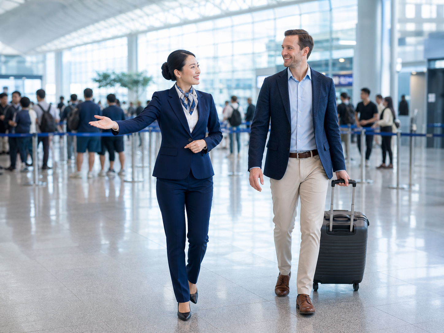 Vietnam airport arrival and departure assistance guiding a traveler
